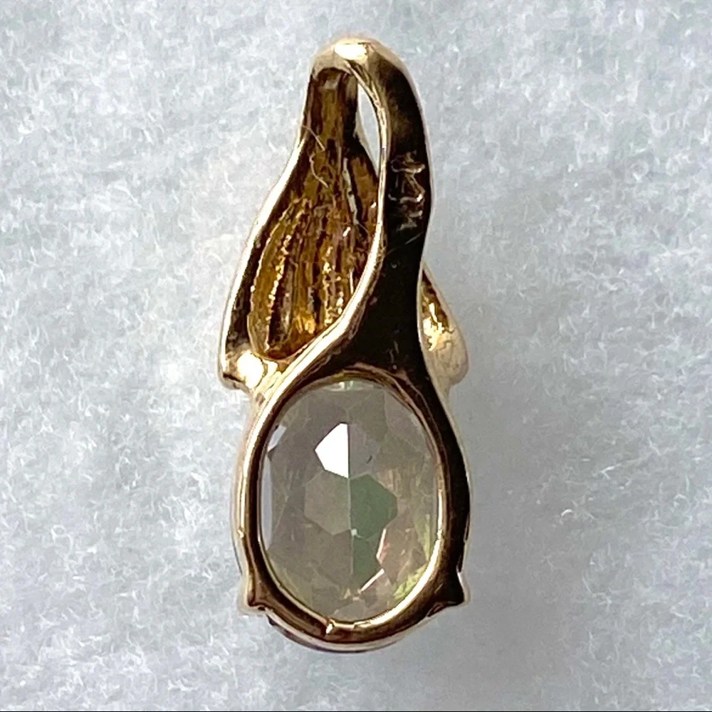 Elegant Gold and Multicolor Pendant Necklace - Picture 7 of 17